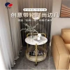 A creative and portable coffee table with a light luxury home trolley, a modern living room sofa side table, a small bedside table and a storage rack Specification image